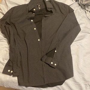 H&M slim fit, easy iron polka dot  dress shirt